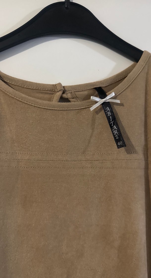 Bej Süet Salaş Kadın Elbise - Görsel 2