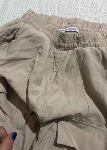 Bej Rahat Kesim Keten Kadın Pantolon - Görsel 3