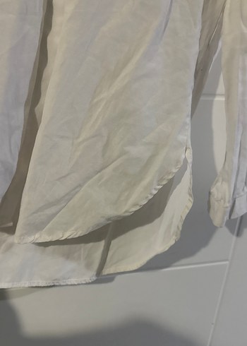 Düğmeli Beyaz  Kadın Gömlek - Görsel 4