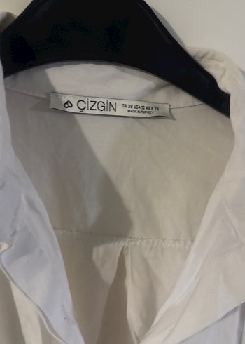 Düğmeli Beyaz  Kadın Gömlek - Görsel 5