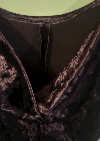 Mor Drapeli Midi Gotik kadife Abiye Elbise - Görsel 4