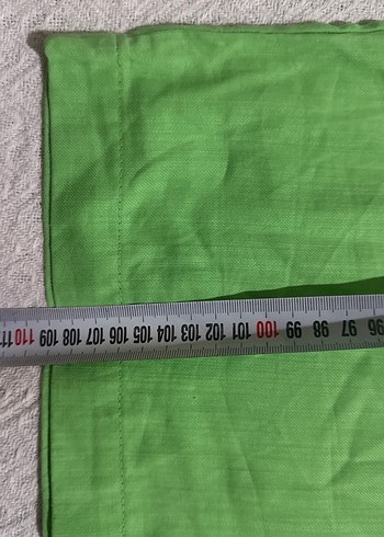 Yeşil Keten bol kesim Kadın Pantolon - Görsel 4