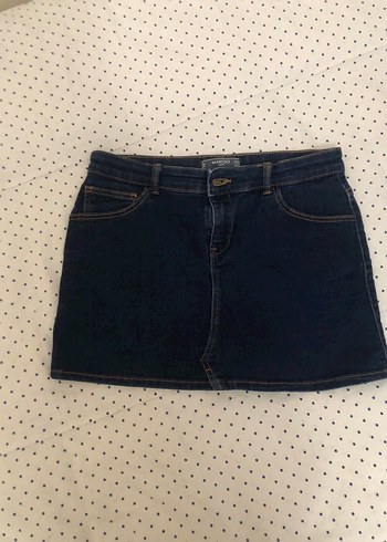 Lacivert Denim Mini Etek