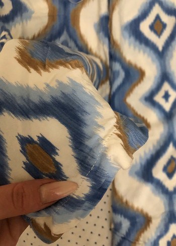 xs Beden Mavi Batik Desenli Bohem Kadın Pantolon