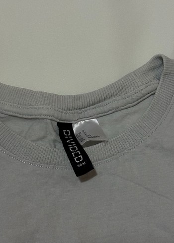 H&M gri crop tshirt - Görsel 4