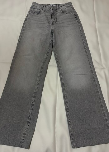 Zara Gri Düğmeli Kadın Jean - Görsel 2