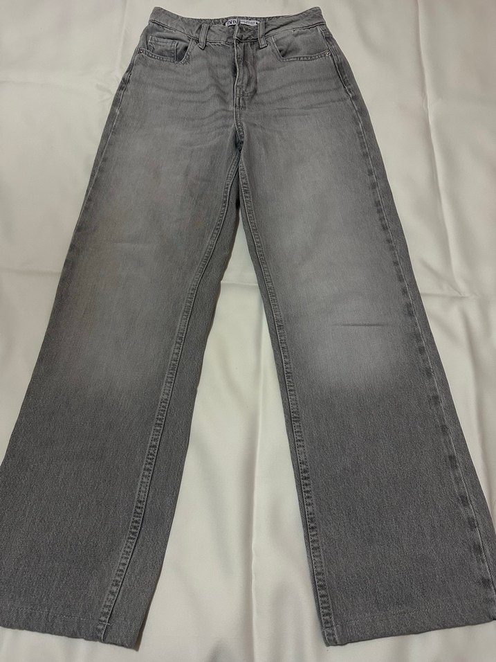 Zara Gri Düğmeli Kadın Jean - Görsel 2