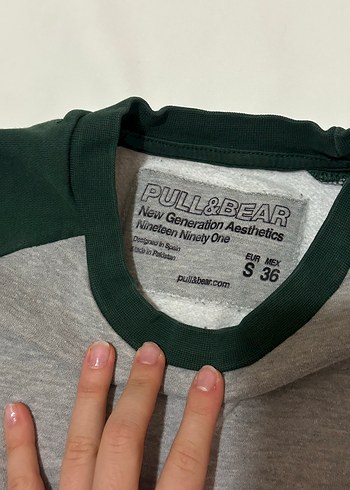 Gri Haki Yeşil Raglan Kollu Unisex Sweatshirt - Görsel 3