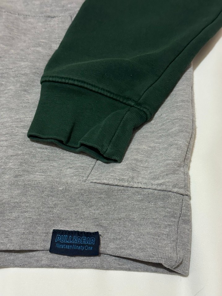 Gri Haki Yeşil Raglan Kollu Unisex Sweatshirt - Görsel 4