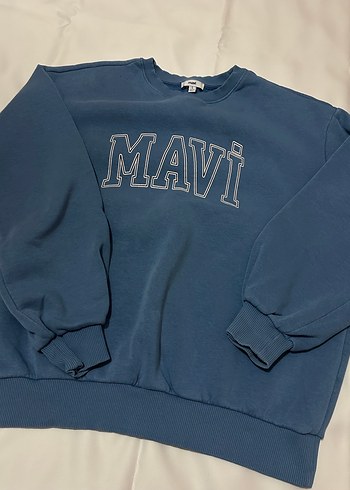 Mavi Baskılı Kadın Sweatshirt - Görsel 3