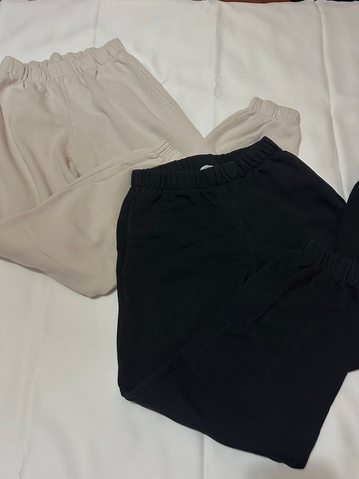 Siyah Ve Krem Kadın Rahat Kesim Eşofman Altı - Görsel 2