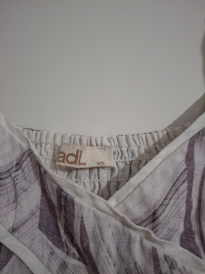 Gri Bohem Mini Elbise V Yakalı - Görsel 3