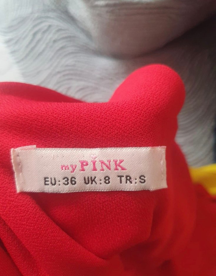 Kırmızı Boncuk Detaylı Uzun Abiye Elbise - Görsel 4