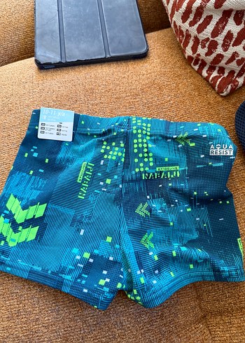 Erkek Çocuk Renkli Baskılı Mavi Mayo - Görsel 3