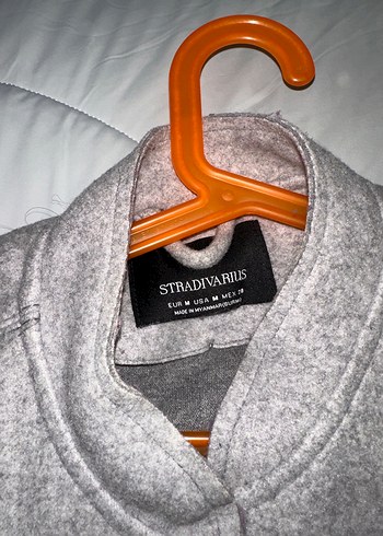 m Beden gri Renk Stradivarius Gri Kadın Fermuarlı Ceket