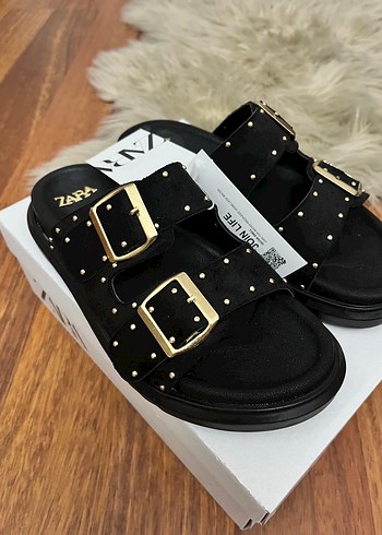 Zara Zara Siyah Tokalı Platform Topuklu Terlik