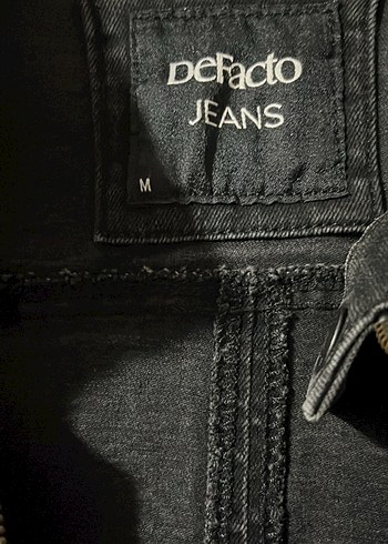 m Beden Kadın Siyah Biker Denim Ceket