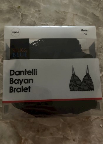 Siyah Dantelli Bayan Bralet 80 Beden