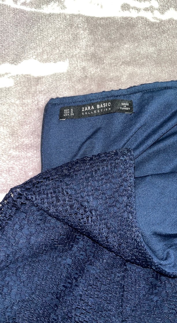 Dantel Detaylı koyu lacivert Midi Hamile Eteği - Görsel 3