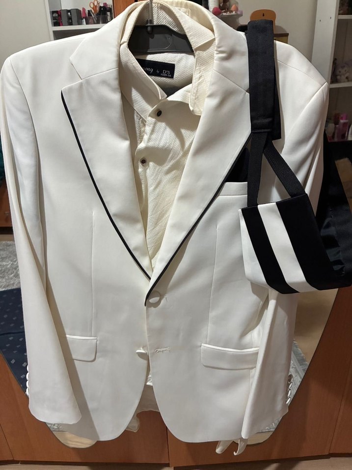 Ds damat Beyaz Erkek Takım Elbise - Görsel 3
