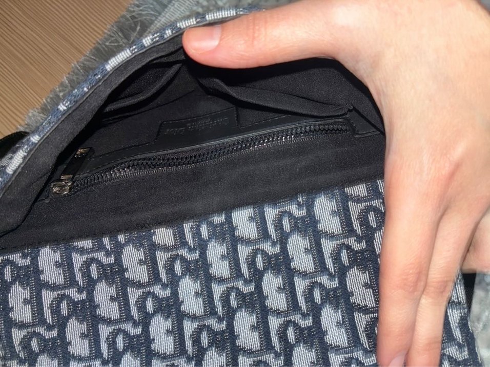 Gri Deri Christian Dior Tokalı Çanta - Görsel 3