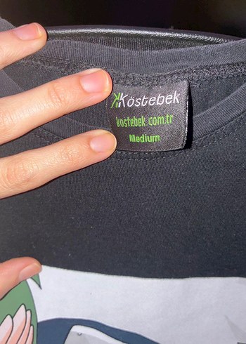 Siyah Baskılı Pamuklu tişört - Görsel 2