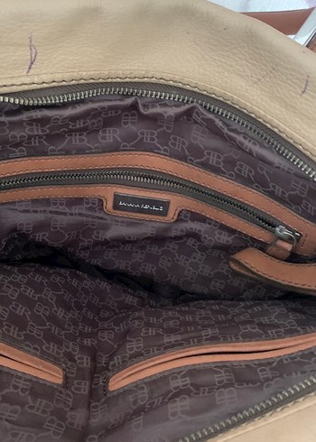 Banan republic Bej Deri Tokalı Bohem Kadın Çanta - Görsel 3