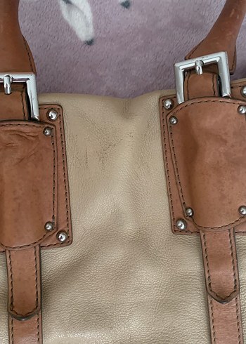Banan republic Bej Deri Tokalı Bohem Kadın Çanta - Görsel 5