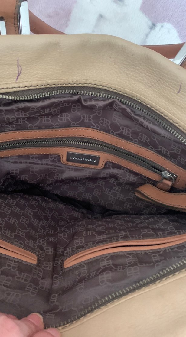 Banan republic Bej Deri Tokalı Bohem Kadın Çanta - Görsel 3