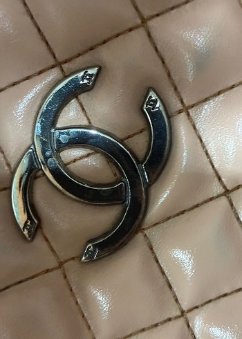 Chanel pudra pembesi Parlak Zincir Detaylı Deri Kadın Çanta - Görsel 4