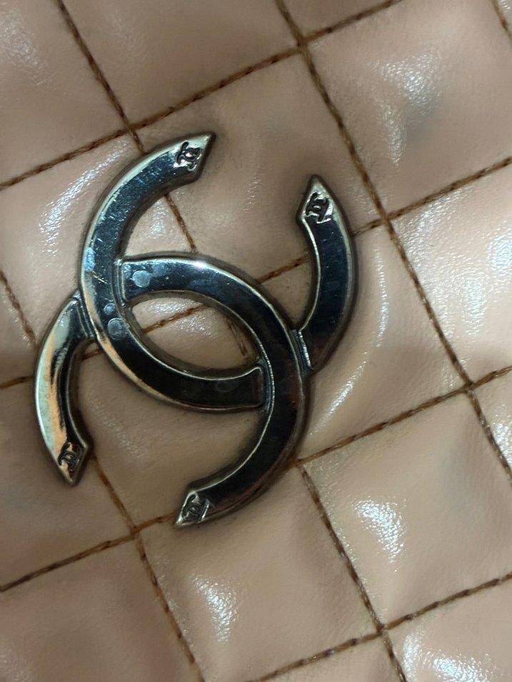 Chanel pudra pembesi Parlak Zincir Detaylı Deri Kadın Çanta - Görsel 4