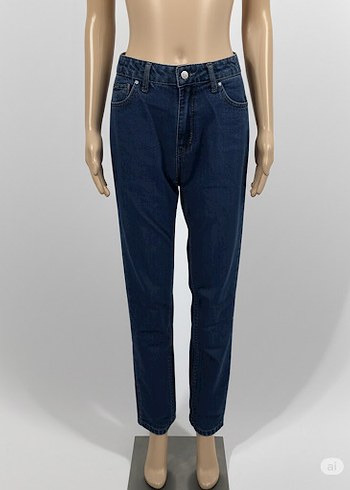 Koyu Lacivert Midi Kadın Denim Jean