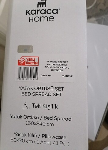 Beden Karaca sıfır tek kişilik yatak örtüsü seti