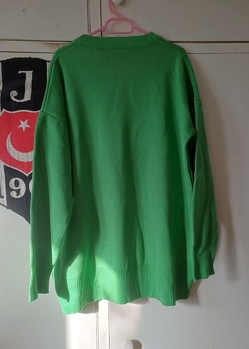 Yeşil Bisiklet Yaka Örgü Kadın Kazak - Görsel 4