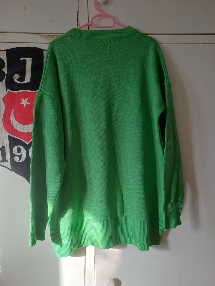 Yeşil Bisiklet Yaka Örgü Kadın Kazak - Görsel 4