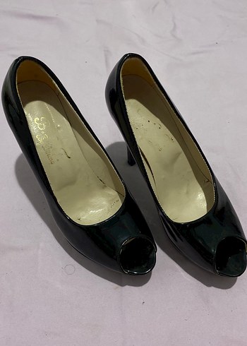 Siyah Rugan Stiletto Topuklu Kadın Ayakkabı - Görsel 2