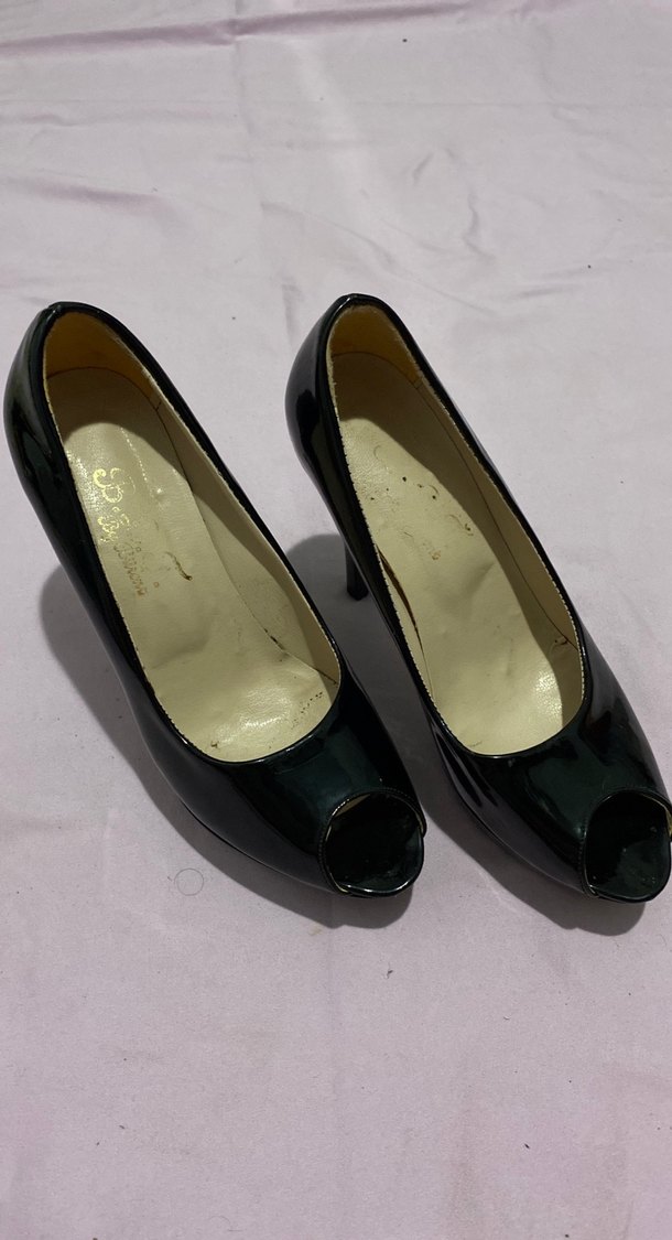 Siyah Rugan Stiletto Topuklu Kadın Ayakkabı - Görsel 2