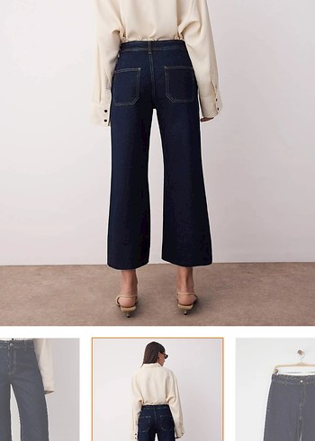 Kot Pantolon culotte bilek boy - Görsel 2