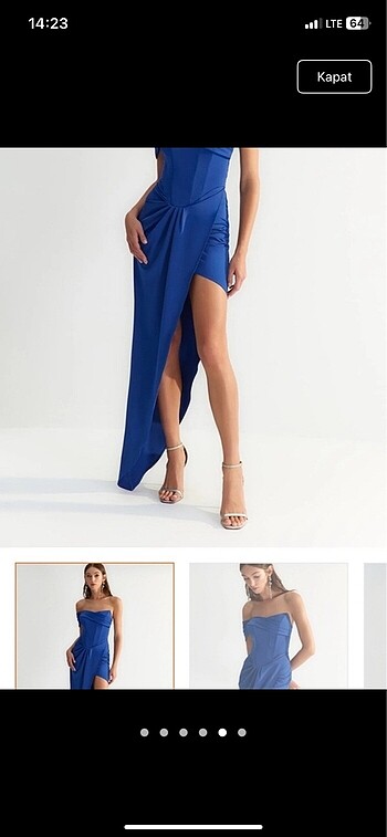 Mavi abiye elbise - Görsel 2