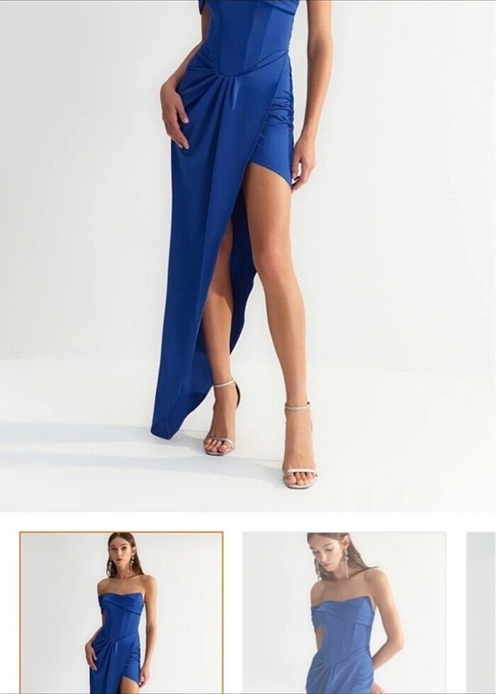 Mavi abiye elbise - Görsel 2