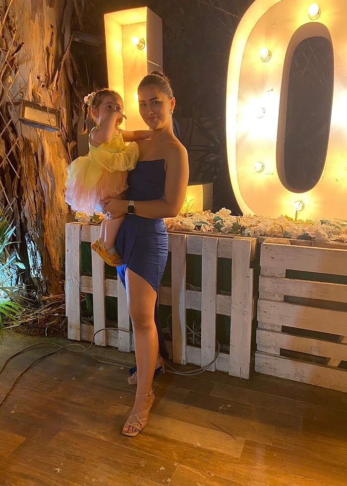 Mavi abiye elbise - Görsel 4