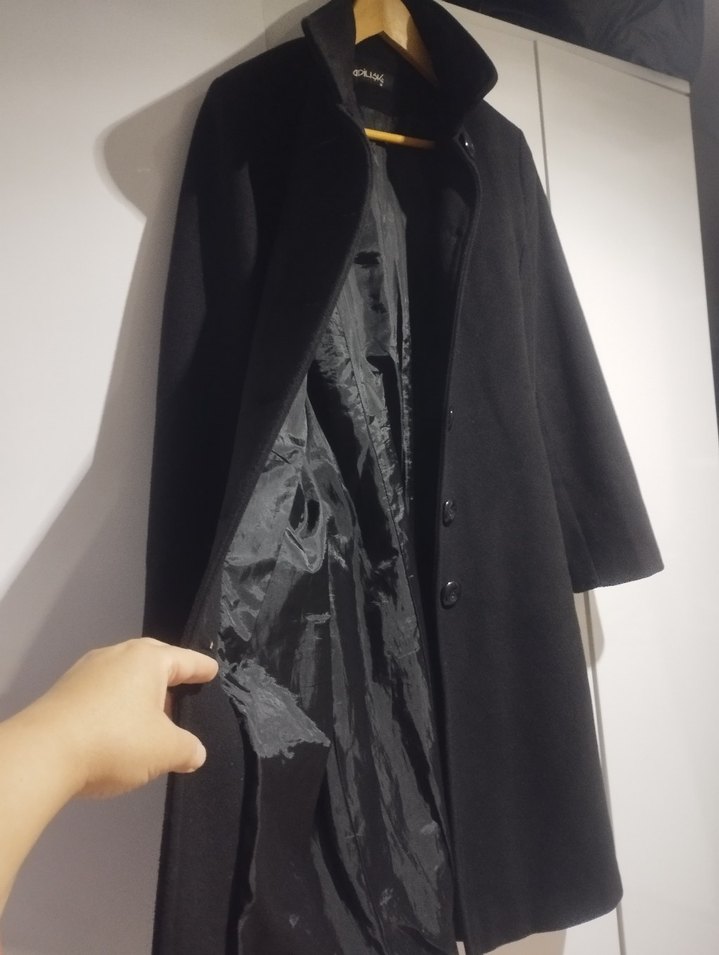 adil ışık Siyah kaşe Kaban - Görsel 4