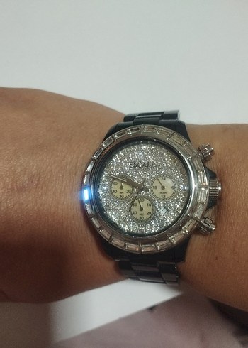 escape Siyah Parlak Taşlı Kadın Kol Saati - Görsel 4