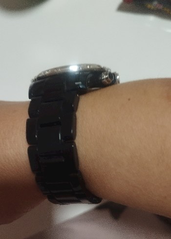 escape Siyah Parlak Taşlı Kadın Kol Saati - Görsel 6