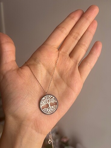 Zara Rose gold gümüş Yaşam Ağacı kolye