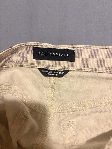 xs Beden mor Renk Aeropostale lila beyaz dama desenli vintage şort