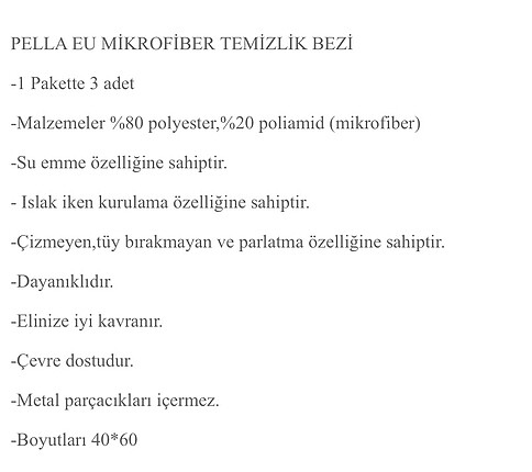 l Beden gri Renk Pella-eu temizlik bezi