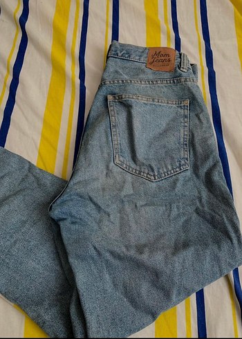 Düğmeli Mavi Mom Jeans Kadın Kot
