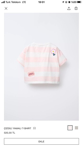 Zara nakış detaylı t-shirt
