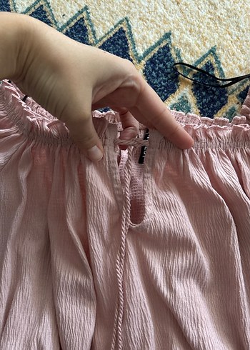 m Beden pembe Renk Pembe Bohem Fırfırlı, Nakışlı bluz